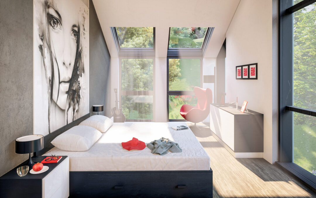 Спални с покривно осветление Velux
